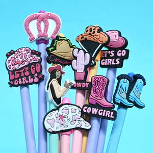 Grazioso cappello a matita con decorazione a matita cow girls graziosi ciondoli con decorazione a Clip a matita in Pvc - Product Image 1