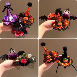 Venta al por mayor de pinzas para el pelo de Halloween 2026, lindos accesorios para el pelo de calabaza y murciélago para cosplay infantil y recuerdos de fiesta - Product Image 2