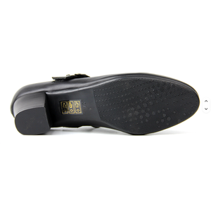Zapatos Planos Mary Jane de Cuero Genuino Negro con Cierre de Hebilla de Una Sola Correa, Punta Cerrada, Cómodos para Mujer, para Todas las Temporadas - Product Image 4