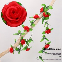 Fait à la main 9 panneaux décoratifs en soie fleur rotin tenture murale fleur de cerisier plafond Simulation plante Rose fausse fleur rotin