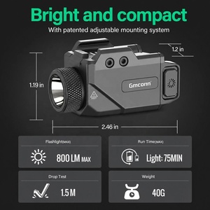 Lampe torche tactique MSH Combo GM-1085D rechargeable par USB, lampe de chasse multifonctionnelle en polymère, grossissement 6X, sécurité - Product Image 4