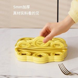 Tapis isolant thermique en silicone crémeux, épais, antidérapant, pour cuisine, dessous de plat, dessous de vaisselle, double face, couleur unie - Product Image 1