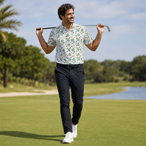 Wholesale Green Men's Cocktail Print <b>Golf</b> Polo <b>Shirt</b> <b>Funny</b> Novelty Pattern Quick Dry Moisture Wicking Short Sleeve Sportswear - Product Image 2
