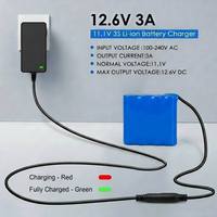 Chargeur de batterie au lithium 12,6 V 3 A Adaptateur d'alimentation pour batteries Li-ion rechargeables 3S 11,1 V Chargeur de batterie au lithium 12,6 V 3 A
