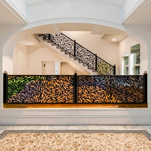 Clôture de <span class=keywords><strong>jardin</strong></span> en métal découpé au laser décorative, balustrades de cour avant, rampes, design élégant, clôture de villa, treillis, modélisation 3D - Product Image 4