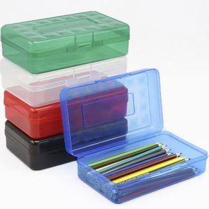 Personalized Pp Waterproof Square Multifunction <b>Hard</b> <b>Shell</b> Clear Plastic Office Organizer Pencil <b>Case</b> Box Custom Logo - Product Image 1