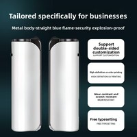 Briquet coupe-vent en métal, rechargeable, flamme bleue laser à jet direct, gravure et impression personnalisables haut de gamme