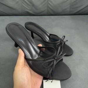 Nouveauté : Sandales à talons mi-hauts pour femmes - Imprimé léopard, tissu en maille, nœud décoratif, à enfiler, ouvertes à l'arrière, confortables - Product Image 2