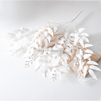 Feuilles de saule artificielles à 5 branches pour la décoration de scènes de mariage et l'arrangement floral DIY