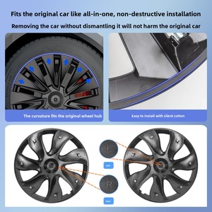 En gros, enjoliveurs universels en ABS pour Tesla Model 3 & Y, tailles 18-20 pouces, finitions <span class=keywords><strong>noir</strong></span> mat/brillant et <span class=keywords><strong>noir</strong></span>/blanc - Product Image 3
