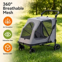 Poussette pliable 4 roues réglable pour animaux de compagnie, grande capacité, pour petits chiens et chats, chariot de transport extérieur à ouverture rapide, aide à la mobilité – Meilleures ventes