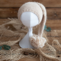 Chapeau de photographie vintage pour nouveau-né, accessoire de photographie pour bébé en tricot, bonnet pour séance photo en studio