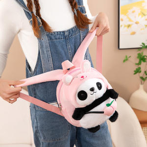 Sac à dos en peluche Panda en gros, nouveauté, sac à dos porte-bonheur pour enfants, dessin animé, coton, animal en peluche en forme de gourde pour enfants - Product Image 3