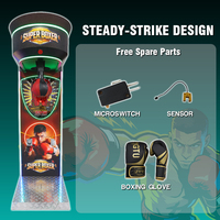 Machine d'arcade de boxe électronique - Jeu de frappe à monnayeur avec testeur de force pour centres de divertissement