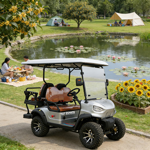 Voiturette de golf électrique 4 places, nouveau design 2026, avec auvent et ceinture de sécurité, certifiée CE, pour le tourisme et le golf - Product Image 1