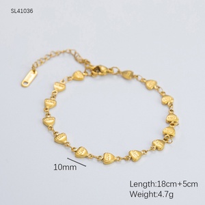 Pulsera de dijes chapada en oro de 18 quilates y acero inoxidable estilo Ins de moda para mujer, sensación de alta gama y duradera para aniversarios - Product Image 6