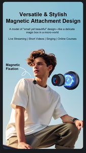 Microfono Lavalier Wireless 1in2 Magnetico per Registrazione <span class=keywords><strong>Video</strong></span> all'Aperto, Cancellazione del Rumore, per Vlog, Interviste, Trasmissioni in Diretta - Product Image 6