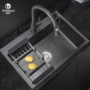 Modernes haushalt verdickung einzelne schüssel küchenspüle spüle edelstahl nano schwarze küchenspüle