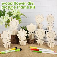 8 Estilos de Marcos de Fotos de Madera sin Pintar para Manualidades, Soporte de Madera Natural para Macetas con Flores, Portafotos de Mesa, Manualidades para Niños