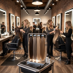 Extensions de cheveux humains à bandes adhésives double épaisseur, 100 % européennes, à cuticules intactes, provenant d'un seul donneur, en gros, en stock important - Product Image 1