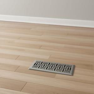 Rejilla de ventilación de piso rectangular de hierro niquelado plateado oscuro de 4x10 pulgadas para sistema de calefacción y refrigeración HVAC - Product Image 2