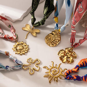 Boho Summer Boho Hecho a mano <span class=keywords><strong>Cope</strong></span> String Acero inoxidable 18K Chapado en oro Colgante Declaración DIY Collar para mujer - Product Image 1