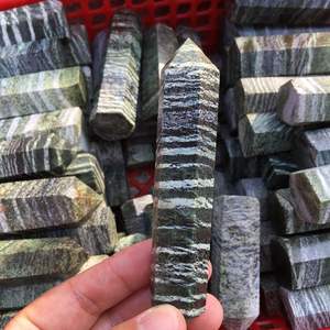 Bacchetta a punta di <span class=keywords><strong>pietra</strong></span> preziosa naturale Healing Reiki green Zebra Danio Stone tower per <span class=keywords><strong>la</strong></span> decorazione Feng Shui - Product Image 6