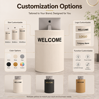 Comptoir de réception vertical personnalisé avec logo, mini cylindre cannelé, pour salon de beauté, spa des ongles, boutique de détail