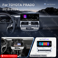 Nouveautés - Radio Android QLED 12,3 pouces plein écran pour TOYOTA PRADO 2018-2024 avec autoradio DVD 8 cœurs, stéréo, tableau de bord DSP
