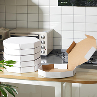 Scatole Ottagonali Personalizzate in Cartone Ondulato Riciclabile per Pizza con Logo per Ristoranti da Asporto e Panetterie