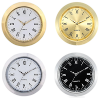 Mécanisme de montre à quartz, insert de mini-horloge ronde en métal de 1 7/16 po (36,5 mm), fonctionnant à piles, design Art Déco de luxe
