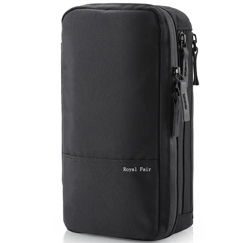 High-quality customized logo Black waterproof neoprene Travel men's leather customization Toiletries cosmetic bag