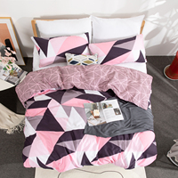 Ensemble de literie avec housse de couette 100% coton à motif géométrique de style moderne et simple avec fermeture à bouton