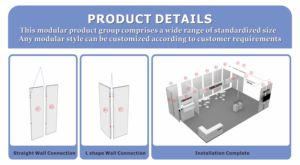 Stand personnalisé personnalisé de 10x20 pieds pour l'alimentation Finance Logistique Cosmétiques Expositions commerciales Montage <span class=keywords><strong>facile</strong></span> Affichage extérieur - Product Image 6