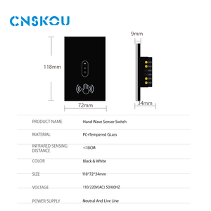 Cnskou nhà máy nóng bán nhà máy AU/chúng tôi tiêu chuẩn Glass Bảng điều chỉnh nhà thông minh handwave cảm biến tường LED công tắc đèn - Product Image 2