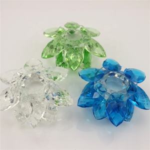 ดอกบัวคริสตัลใสสีเขียวสีฟ้าสวยงามสําหรับตกแต่งและของขวัญของขวัญคริสตัลดอกบัว - Product Image 3