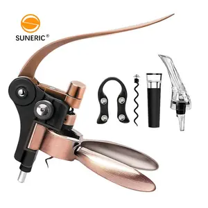 Xách tay hướng dẫn sử dụng tai thỏ rượu vang đỏ bia chai Opener corkscrew Bộ kit đồng thỏ rượu vang Opener