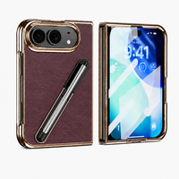 Nouvel étui de protection d'écran pliable pour iPhone DUO, coque en cuir PU de luxe avec étui de protection pour stylo pour Samsung ZFold8 Ultra