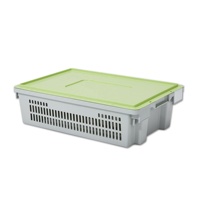 Bac de boulangerie en plastique empilable et emboîtable 600x400x160mm, caisse de rangement jetable, bac à fruits et légumes, plateaux en plastique PP personnalisés