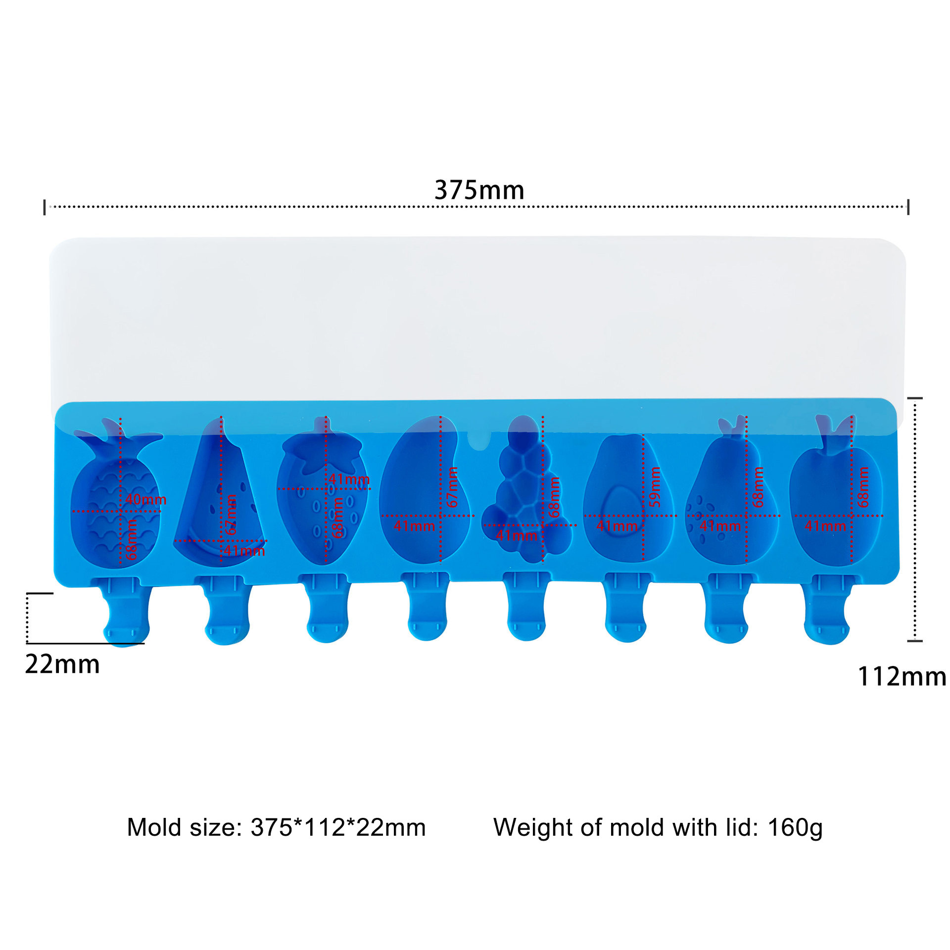 8 Cavity fruits J-359 - Blue
