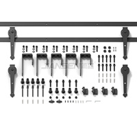 Kit de quincaillerie de porte de grange pliante de style classique de 200 livres Kit de quincaillerie de porte de grange de voie de dérivation coulissante pour Double bois