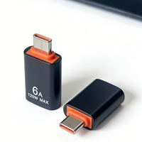 Adaptateur USB C vers USB A 6A 120W en alliage d'aluminium, convertisseur de données OTG haute vitesse pour iPhone 14 15 Pro Max, tablette, ordinateur portable