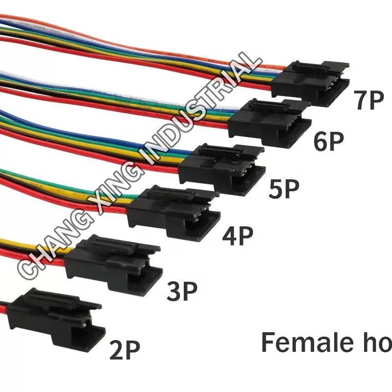 Disesuaikan 2 3 4 5 6 7 Pin pria dan wanita JST SM 2.54mm konektor kawat kabel Pigtail Plug untuk LED Strip konektor JST