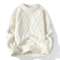 Pull en coton personnalisé pour homme, col rond, grande taille, anti-rides, anti-rétrécissement, chaud