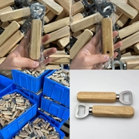 Ouvre-bouteille personnalisé avec logo, petit manche en bois, cadeau promotionnel pour mariage, bar, fête, tire-bouchon et ouvre-bouteilles