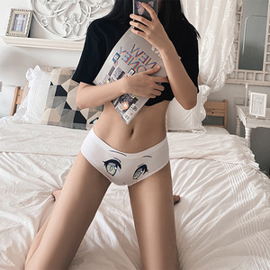 Japanese Cute <strong>Anime</strong> Lolita Women <strong>Panties</strong>, Plus Size Sexy Mid &amp; Low Rise Half Hip Cartoon Briefs - Product Image 4
