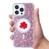 KINGSOUL Étuis de téléphone portable de luxe pour filles en TPU+PC avec paillettes, support magnétique en époxy, couleur personnalisée, antichoc KS1248MS