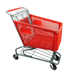 عربات تسوق بلاستيكية قابلة للطي بأربع عجلات للبيع بالجملة مع مقعد - Product Image 5