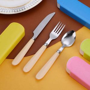 Stainless Steel Portable Cutlery Set Portugal Three-piece Spoon Fork Knife Student Outdoor <b>Gift</b> Set - Product Image 5
