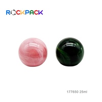 Flacons de parfum transparents vides en verre de forme ovale avec bouchon à bille rose de 25ml
